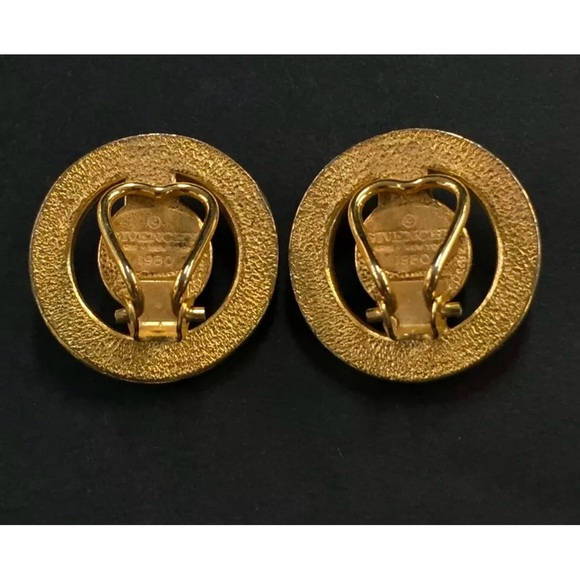 Givenchy gold and stone clip earrings - Picture 3 of 8